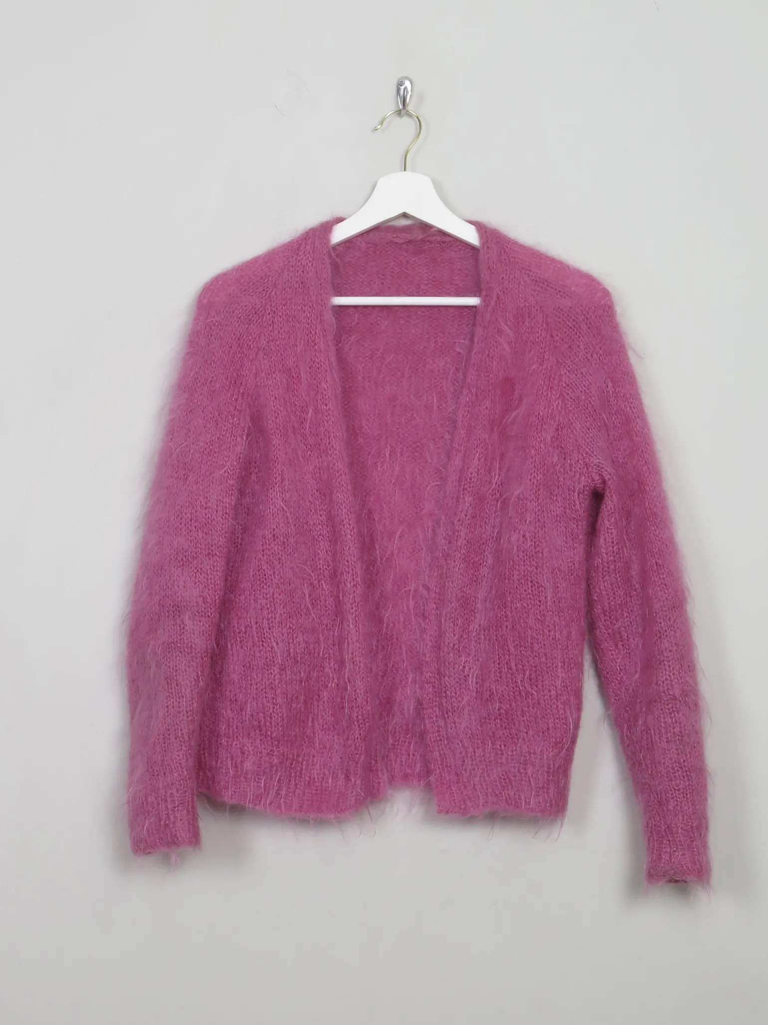 Women's Vintage Pink Mohair Cardigan S