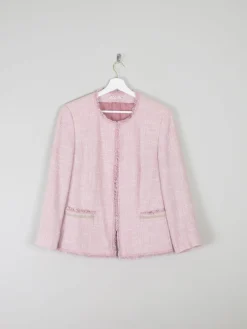 Women's Vintage  Pink Tweed Classic Betty Barclay Jacket  M
