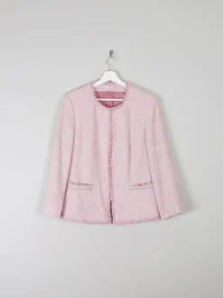 Women's Vintage  Pink Tweed Classic Betty Barclay Jacket  M