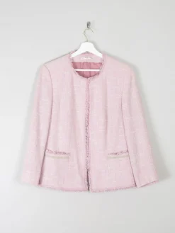 Women's Vintage  Pink Tweed Classic Betty Barclay Jacket  M
