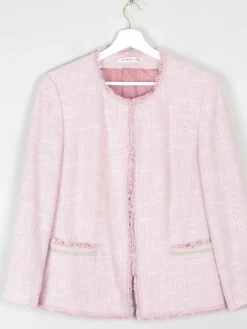 Women's Vintage  Pink Tweed Classic Betty Barclay Jacket  M