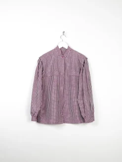 Women's Vintage Pink/Purple Taffeta Blouse M/L