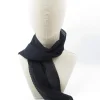 Women's Vintage Pleated Black Scarf