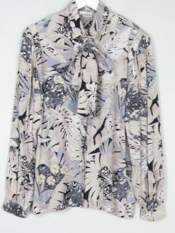 Women’s Vintage Printed Blouse With Print Long Sleeved M