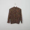 Women's Vintage Printed Brown Blouse M
