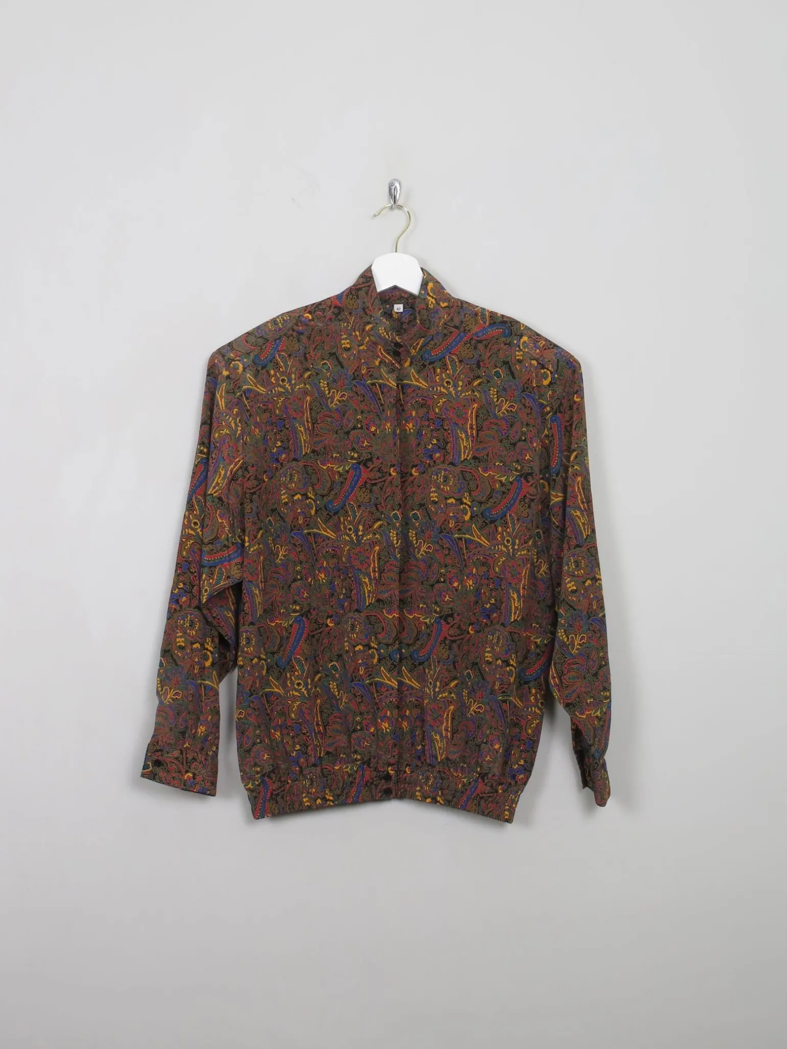 Women's Vintage Printed Brown Blouse M