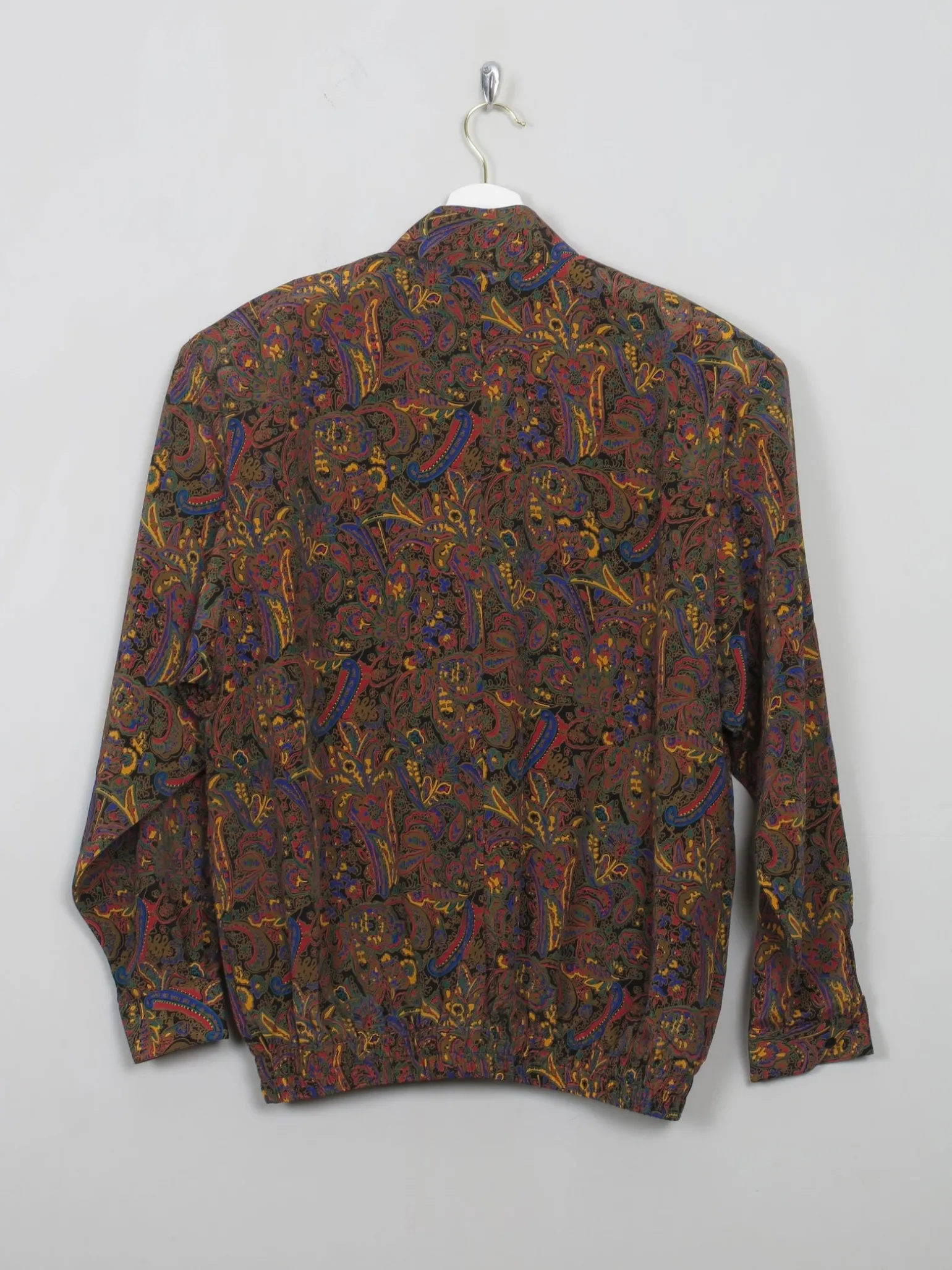 Women's Vintage Printed Brown Blouse M