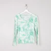 Women’s Vintage Printed Green Top Italian Robert Janan XS/S