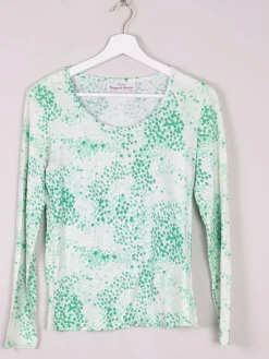 Women’s Vintage Printed Green Top Italian Robert Janan XS/S