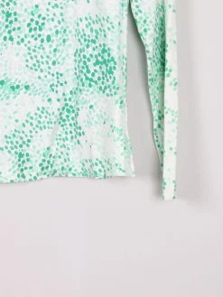 Women’s Vintage Printed Green Top Italian Robert Janan XS/S