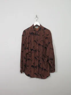 Women's Vintage Printed 80s Blouse M/L