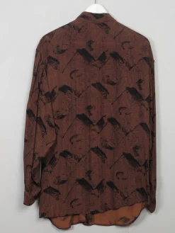 Women's Vintage Printed 80s Blouse M/L