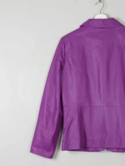 Women's Vintage  Purple Leather Tailored Jacket M