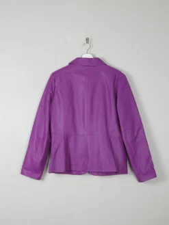 Women's Vintage  Purple Leather Tailored Jacket M