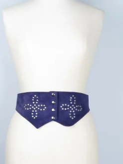 Women's Vintage Purple Suede 1970s/80s Waisted Belt S/M