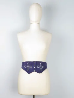 Women's Vintage Purple Suede 1970s/80s Waisted Belt S/M