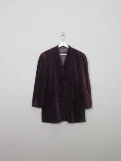 Women's Vintage Purple Velvet Jacket S/M