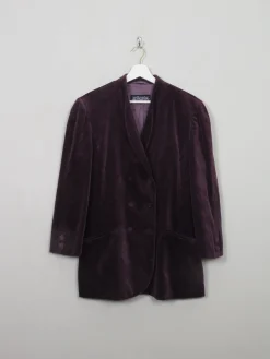 Women's Vintage Purple Velvet Jacket S/M