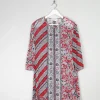 Women's Vintage Red & Black Printed Tunic M