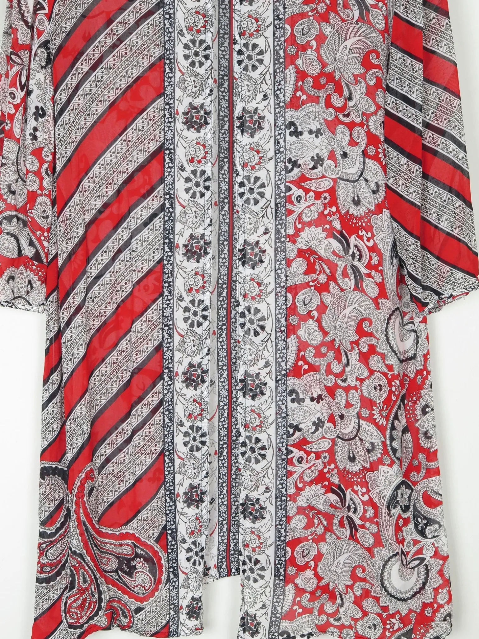 Women's Vintage Red & Black Printed Tunic M