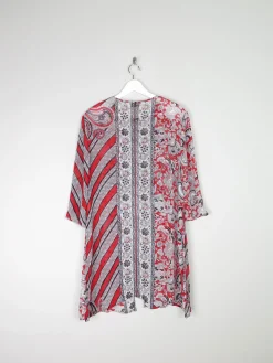 Women's Vintage Red & Black Printed Tunic M