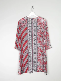 Women's Vintage Red & Black Printed Tunic M