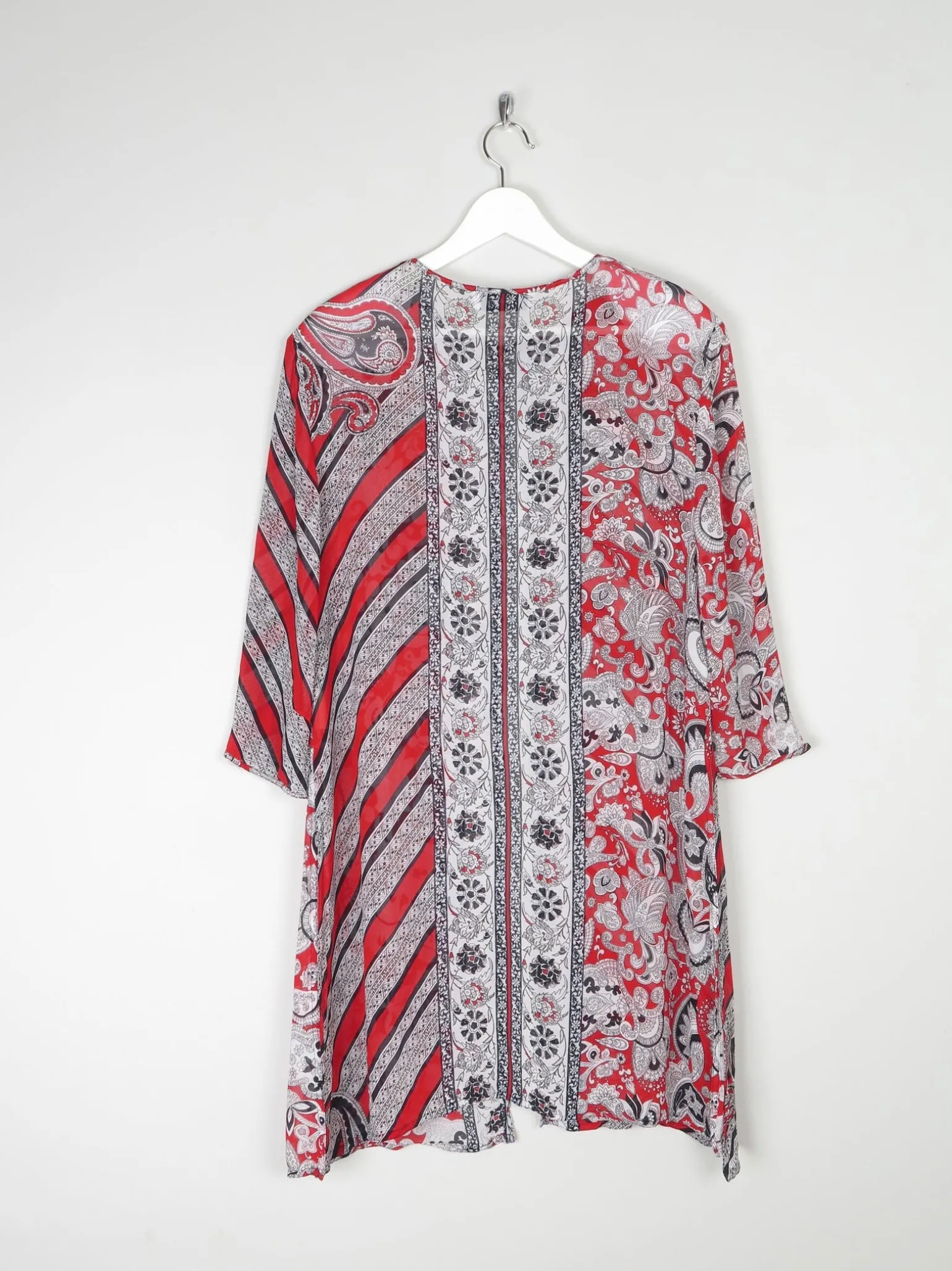 Women's Vintage Red & Black Printed Tunic M