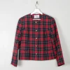 Women's Vintage Red & Navy Tartan Avoca Jacket M