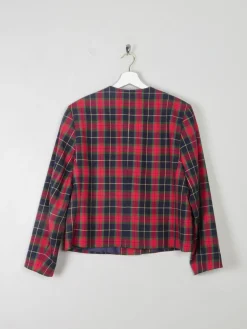 Women's Vintage Red & Navy Tartan Avoca Jacket M