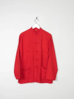 Women’s Vintage Red Chinese Dynasty Jacket With Dragon Embroidery M