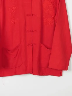 Women’s Vintage Red Chinese Dynasty Jacket With Dragon Embroidery M
