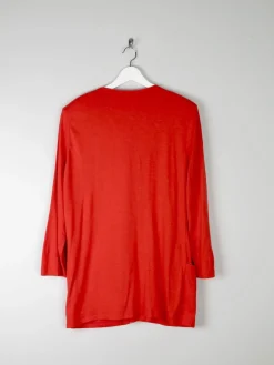 Women’s Vintage Red Jersey 1980s Long Jacket M