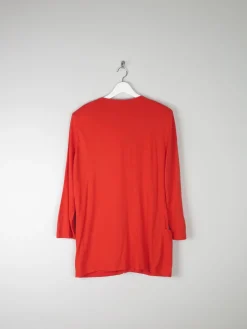 Women’s Vintage Red Jersey 1980s Long Jacket M