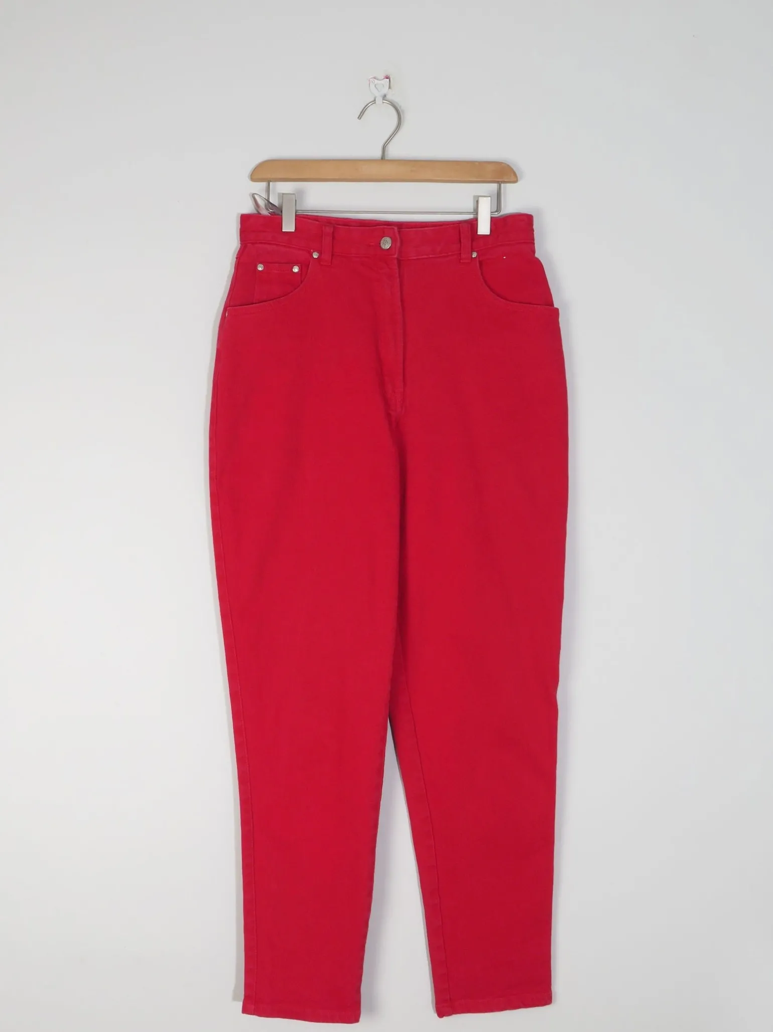 Women's Vintage Red Jinglers Mom Jeans 31" W