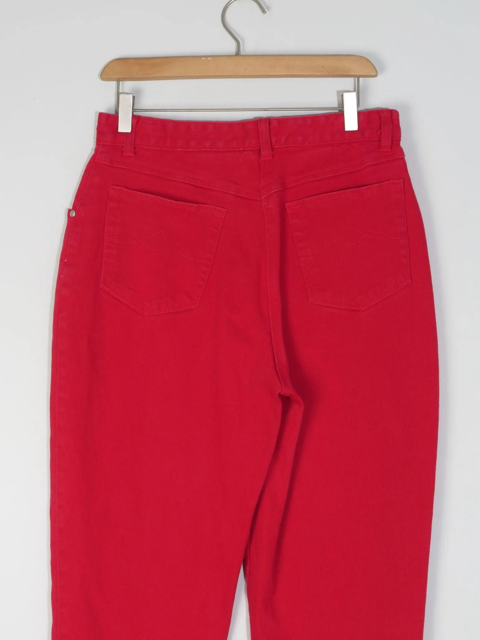 Women's Vintage Red Jinglers Mom Jeans 31" W