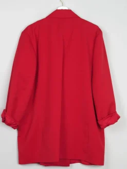 Women's Vintage Red Oversized Long Blazer L/XL