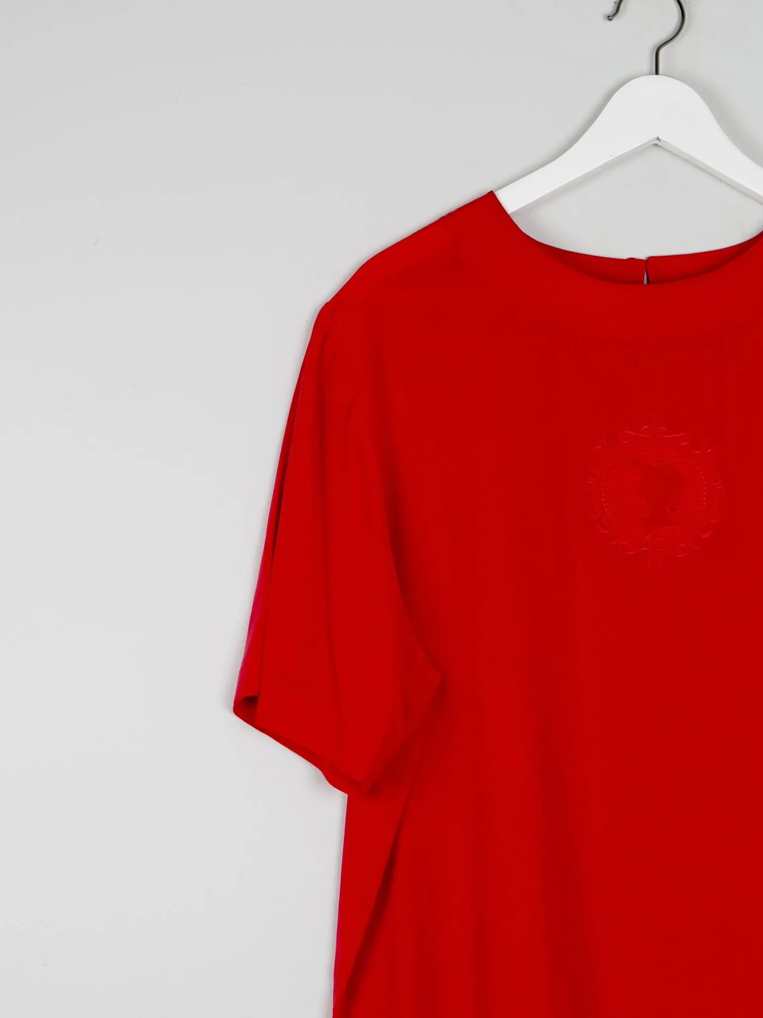 Women’s Vintage Red Silk Tshirt Blouse L