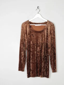 Women’s Vintage Rust Velvet Tunic Top M