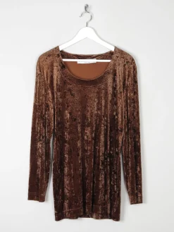 Women’s Vintage Rust Velvet Tunic Top M