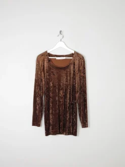 Women’s Vintage Rust Velvet Tunic Top M