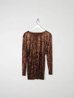 Women’s Vintage Rust Velvet Tunic Top M