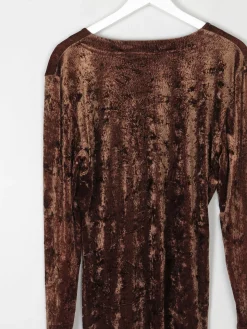 Women’s Vintage Rust Velvet Tunic Top M