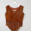Womens Vintage Rust Waistcoat M/L
