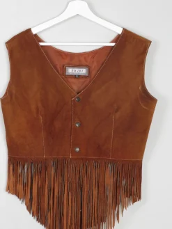 Womens Vintage Rust Waistcoat M/L