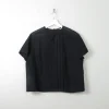 Women's Vintage 1960s Black Blouse With Pleats  L/XL