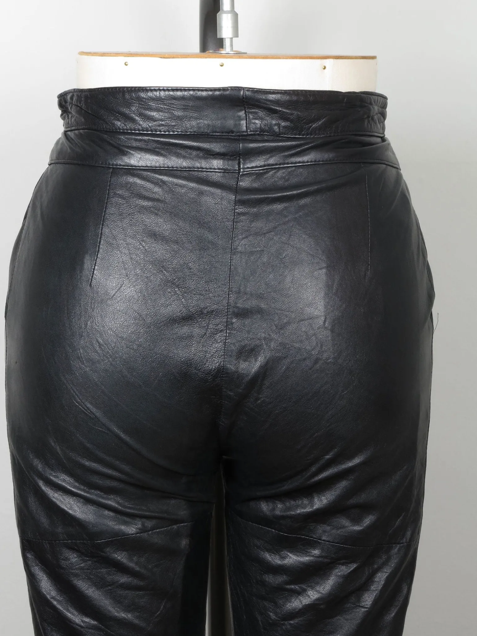 Women's Vintage 1980s Black Leather Trousers S