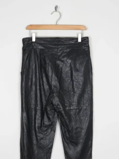 Women's Vintage 1980s Black Leather Trousers S