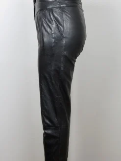 Women's Vintage 1980s Black Leather Trousers S