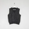 Women’s Vintage 1970s Black Lurex Tank Top S/M