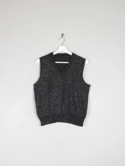Women’s Vintage 1970s Black Lurex Tank Top S/M